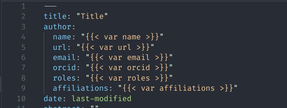 custom yaml template